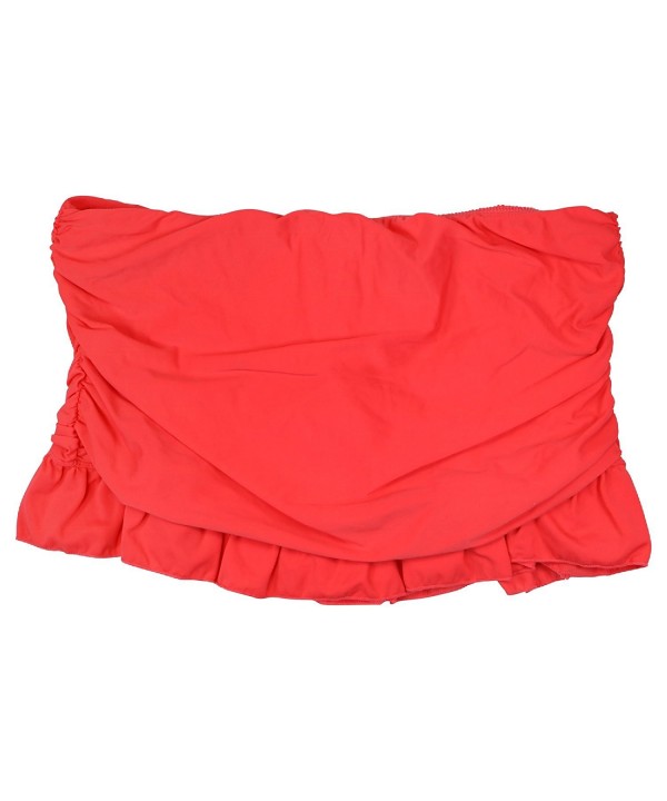 Womens Ruffled Skirted Swim Bottom Coral 6 - C412DBKIUQN