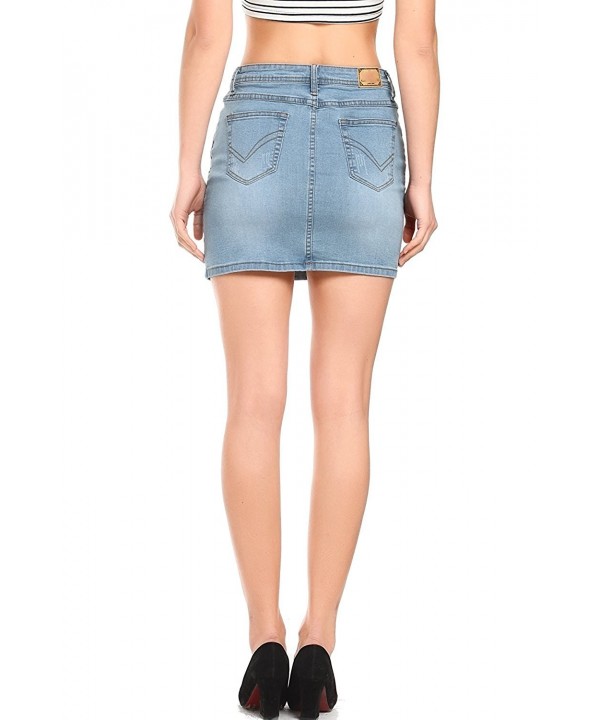 Denim Jean Short Mini Skirt For Women Casual - Light Blue - CD1808HK3W3