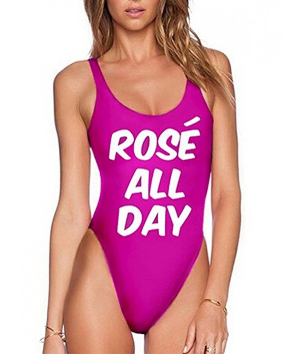 Backless Monokini Letters Padding Swimwear