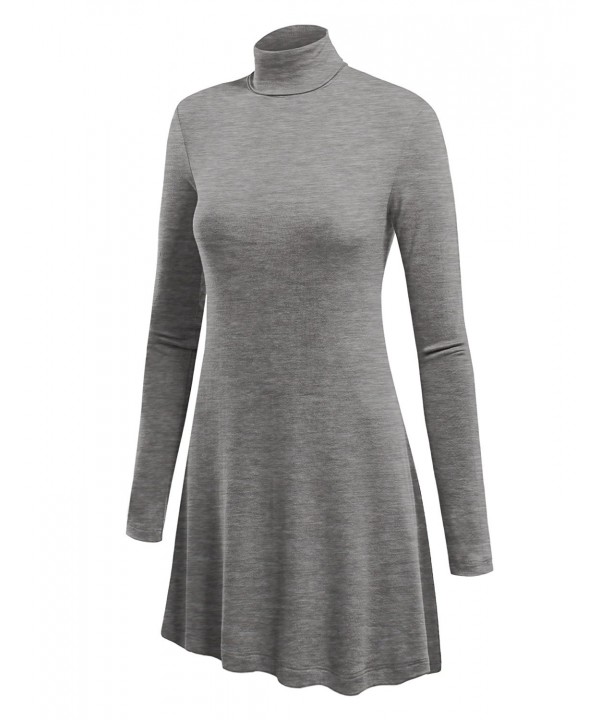 Womens Turtleneck Sweater Various Heather_Grey