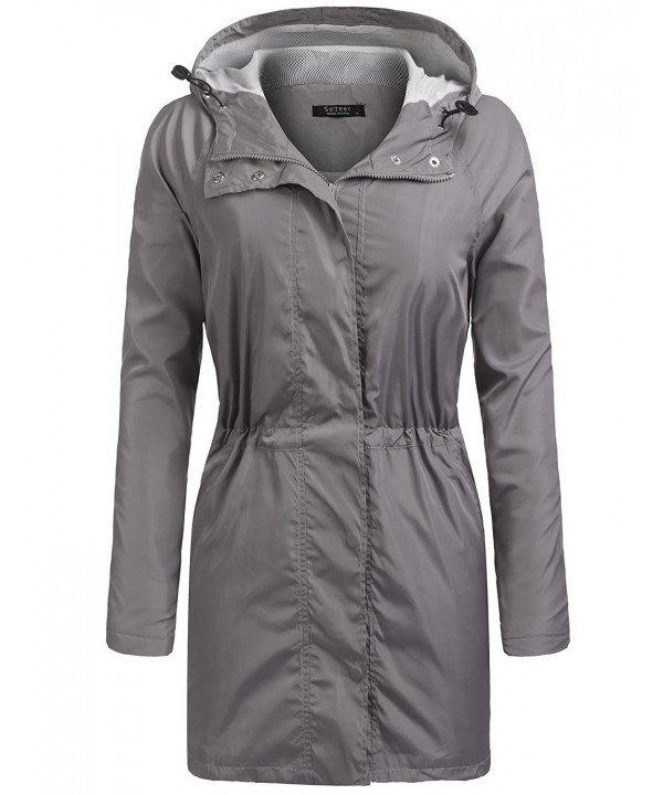 Women's Waterproof Raincoat Lightweight Hooded Rain Jacket Windbreaker ...