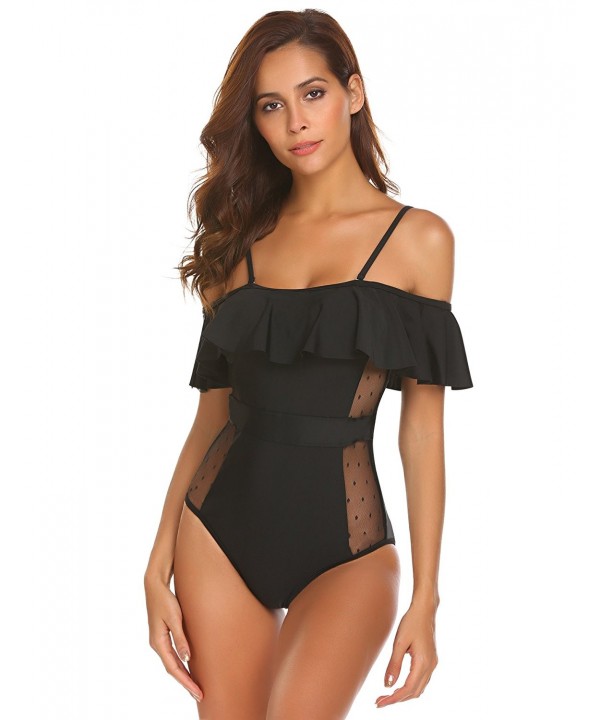 Ekouaer Shoulder One Piece Swimwear Swimsuit