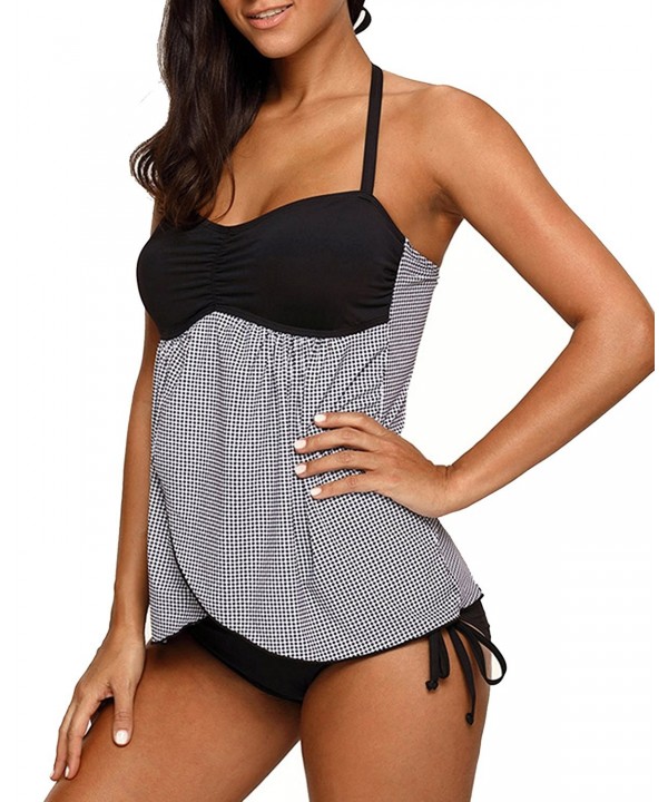 Yonique Bandeau Tankini Backless Swimsuits