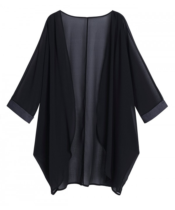 OLRAIN Chiffon Cardigan X Large Black 1