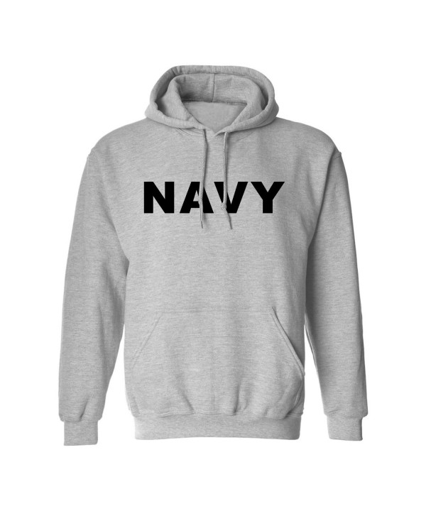 NAVY Hooded Sweatshirt Gray Medium