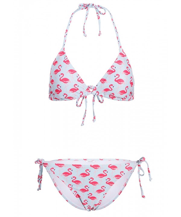 Womens Turquoise Flamingo Bikini Swimsuit
