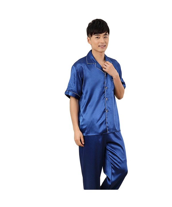 ZUEVI Classic Sleeve Pajamas NavyBlue M