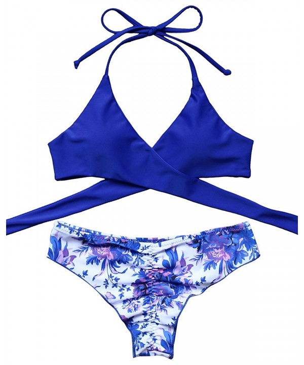 MOSHENGQI Halter Bikini Floral Swimsuits
