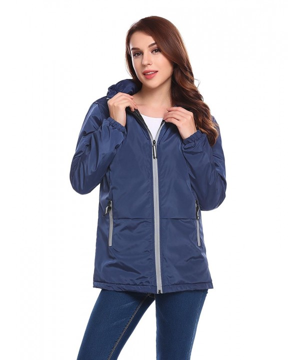 Womens Casual Long Sleeve Camo Hooded Padded Warm Jacket Coat - Navy ...