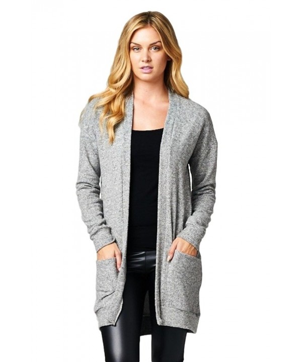 Cherish Womens Cardigan Pockets Heather