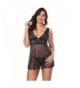 FeelinGirl Women Babydoll Chemise Black