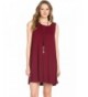 Womens Sleeveless Comfy Dresses Burgundy