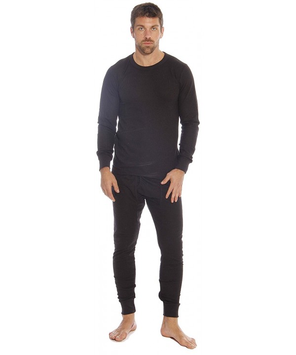 Men's Big & Tall Thermal Long Underwear Shirt - Natural - C01168YIC5J