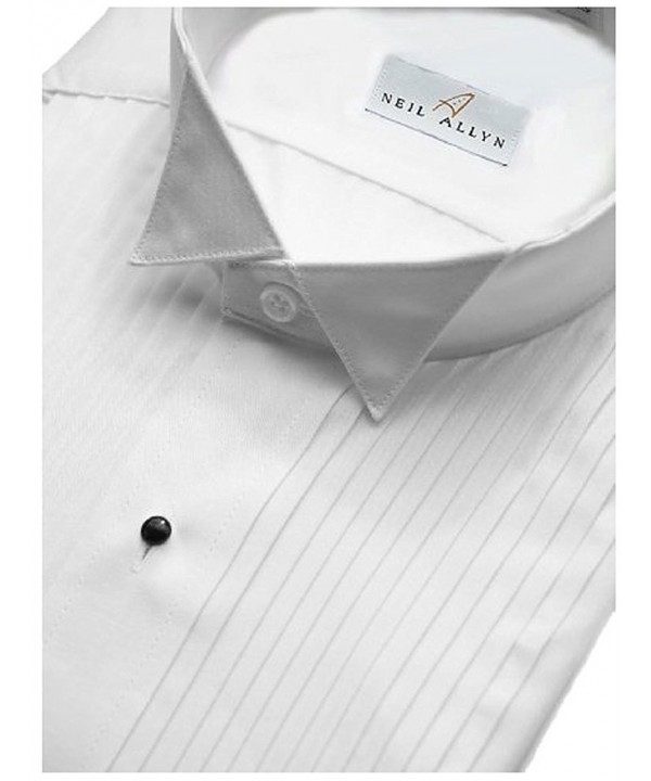 Men's Tuxedo Shirt Poly/Cotton Wing Collar 1/4 Inch Pleat - White ...