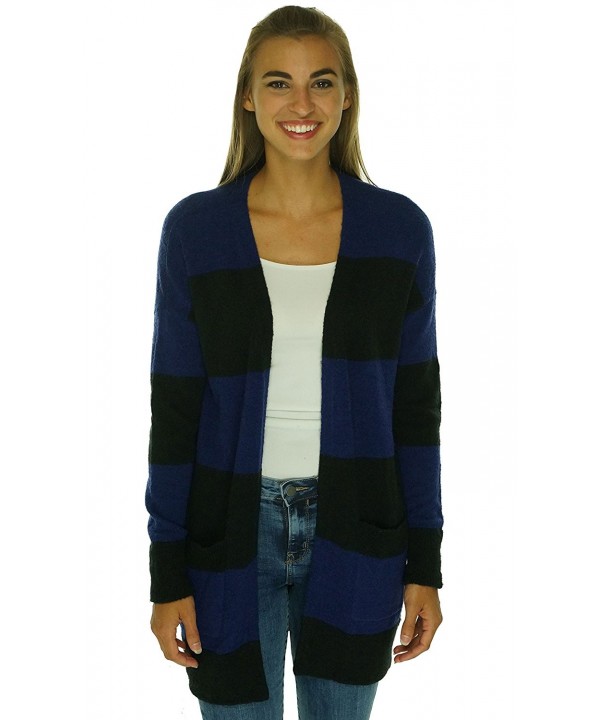 Maison Womens Striped Cardigan Sweater