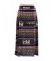 Plum Feathers Southwest Style Print Maxi Skirt