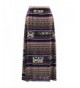 Plum Feathers Southwest Style Print Maxi Skirt