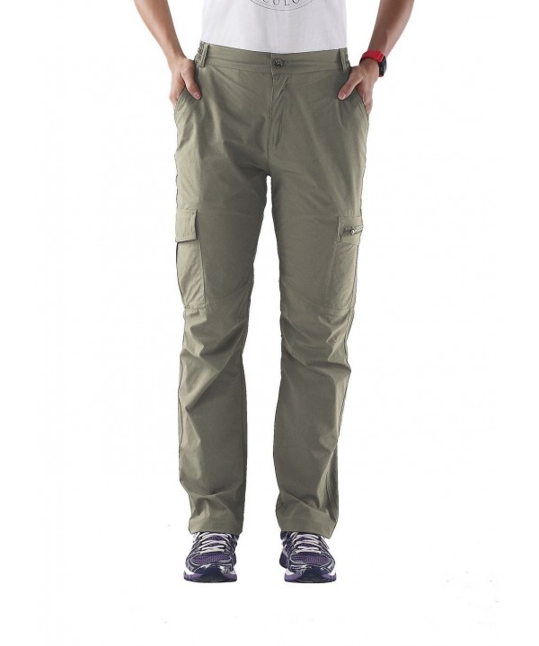 Womens Quick Dry Lightweight Cargo Pants - Khaki - CP17XE2DDCW