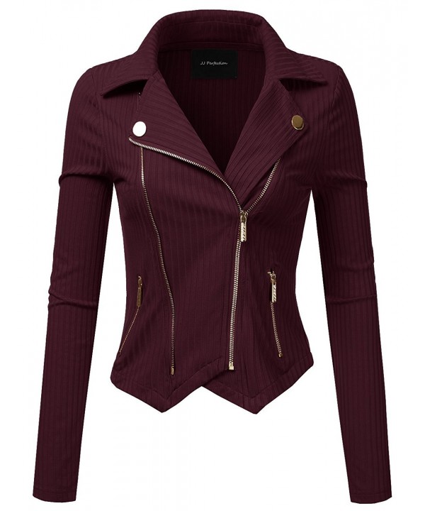 JJ Perfection Womens Outerwear Burgundy