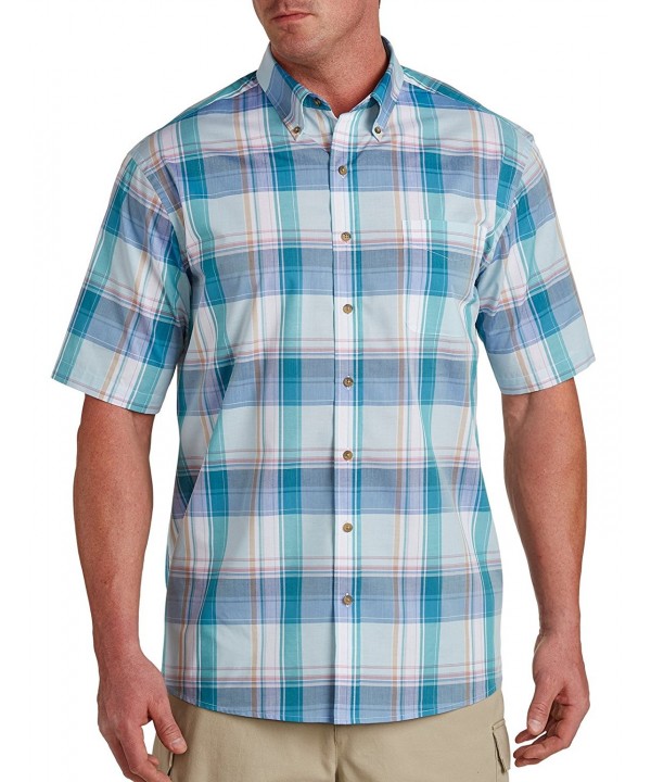 Big and Tall Easy-Care Large Plaid Sport Shirt - C8182YGG0WL