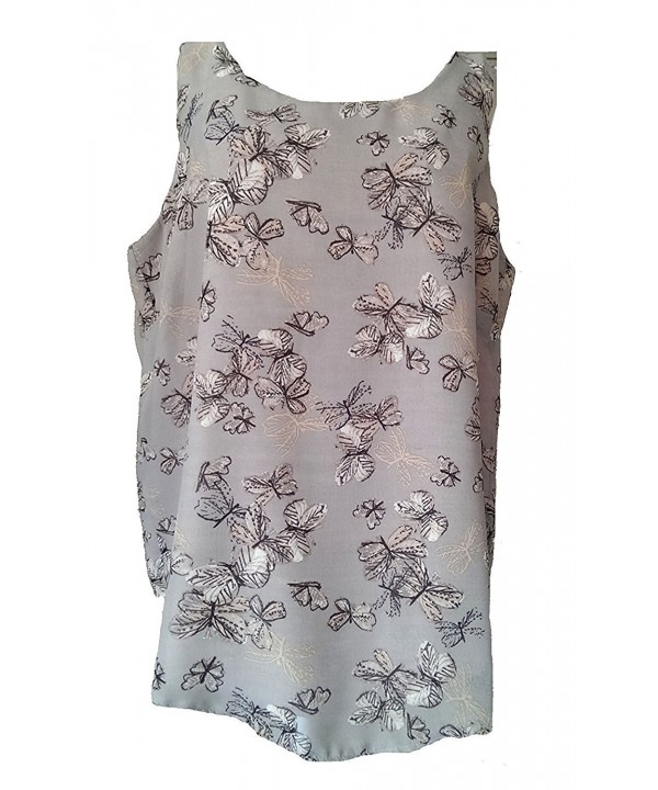 Sleeveless Taupe Tunic Fully Butterfly