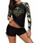 Womens Protective Rashguard Printed Surfing