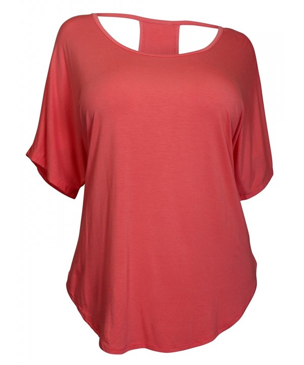 eVogues Plus Racerback Dolman Coral