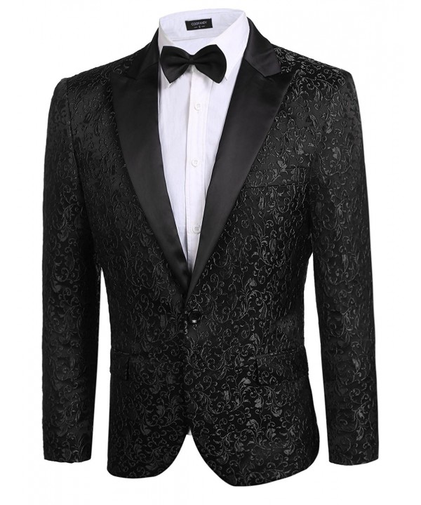 Men's Floral Party Dress Suit Stylish Dinner Jacket Wedding Blazer Prom ...