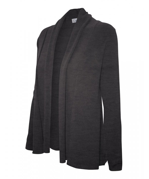 Womens Stretch Sweater Cardigan Charcoal