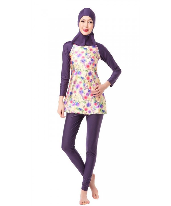 GladThink Burkini 3 Pieces Printing Swimsuit