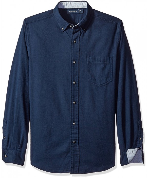 Men's Slim Fit Moleskin Shirt - Mood Indigo - CW12LX7HK7L