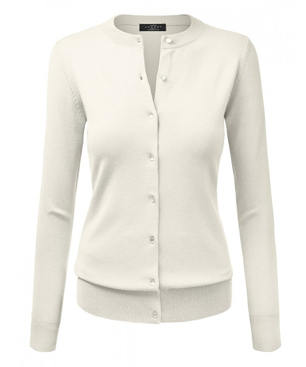 Womens Long Sleeve Button Down Classic Knit Cardigan Sweater - Wsk781 ...