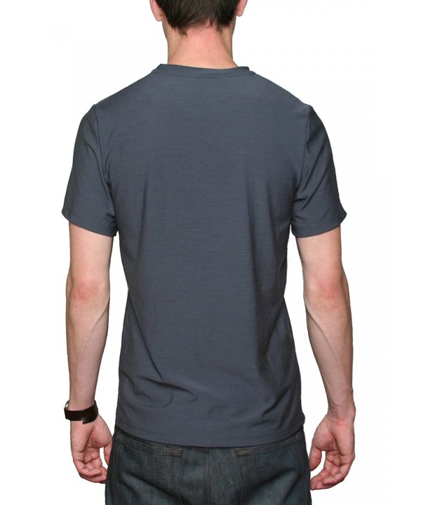 Men's Merino Wool Short Sleeve Shirt - Made in USA - Gray - CJ18823GZXU
