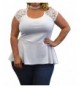 Urban Rose C5413X WHT 2X Peplum Women