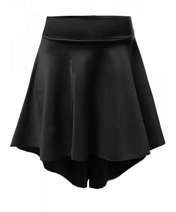 Solid Stretchy Flared Length Skirts