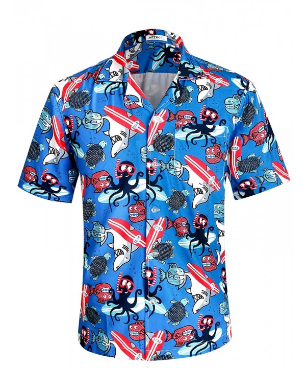 APTRO Hawaiian Pattern Sleeve Shirts