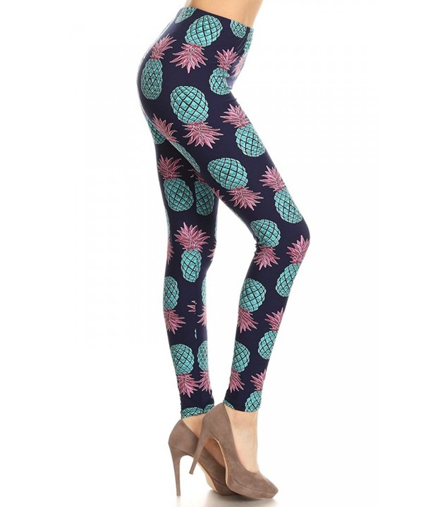 Print Leggings Teal Pineapple D020 OS