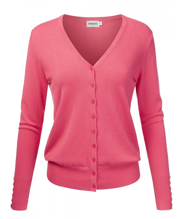 NINEXIS Womens V Neck Cardigan Sweater