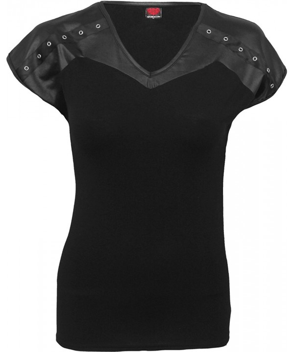 Spiral Womens Gothic Leather Studed