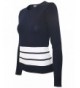 Womens Stretch Striped Pullover Sweater